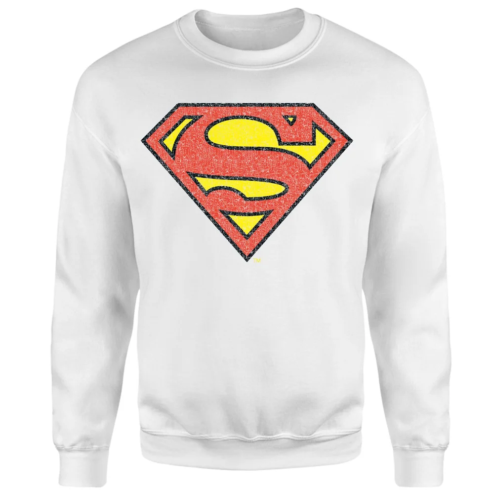 Official Superman Crackle Logo Sweatshirt - White - S Image 1