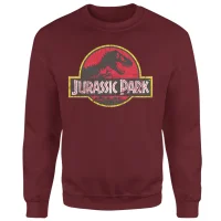 Jurassic Park Logo Vintage Sweatshirt - Burgundy - undefined undefined