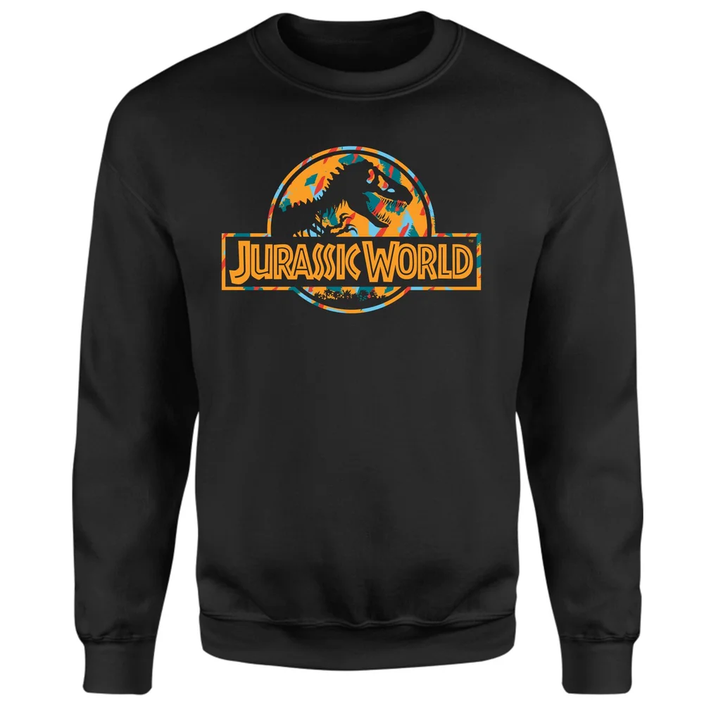 Jurassic Park Logo Tropical Sweatshirt - Black - S Image 1