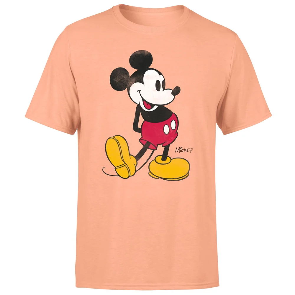 Mickey Mouse Classic Kick Men's T-Shirt - Coral - S Image 1