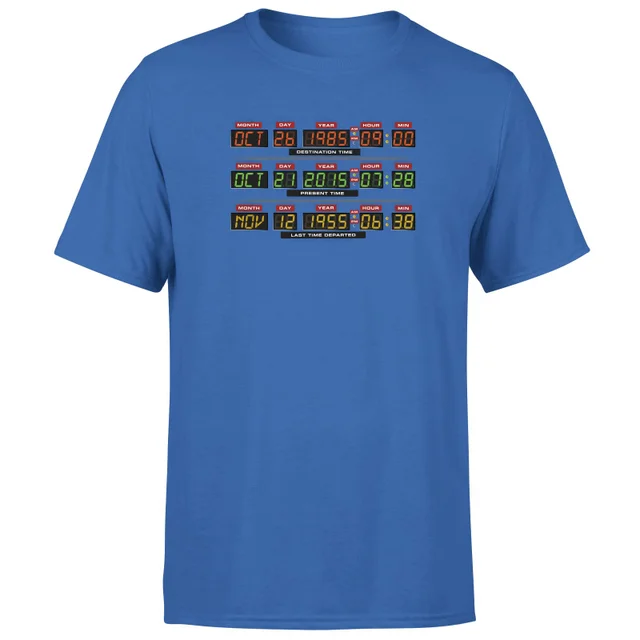 Back To The Future Destination Clock Men's T-Shirt - Blue