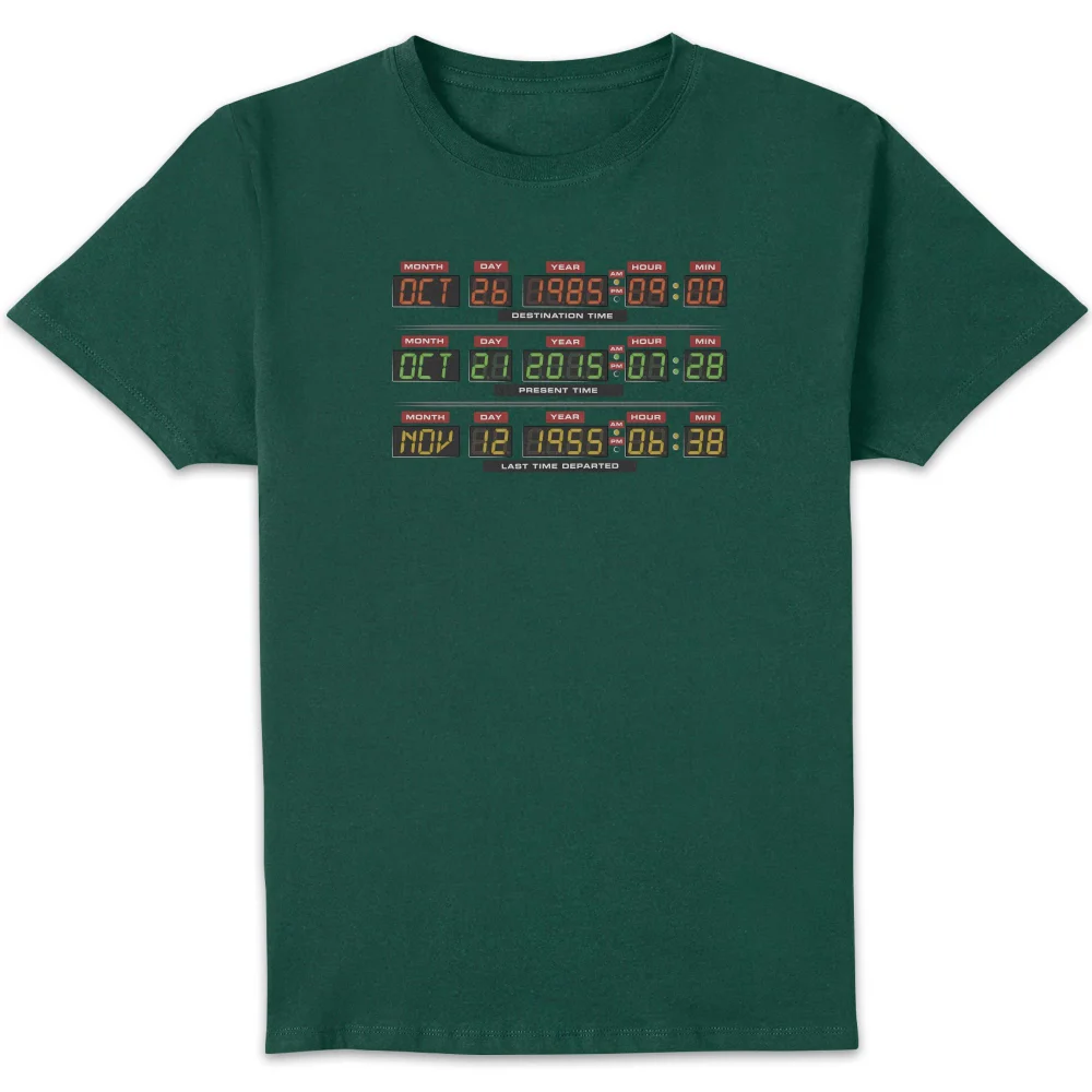 Back To The Future Destination Clock Men's T-Shirt - Green - S Image 1