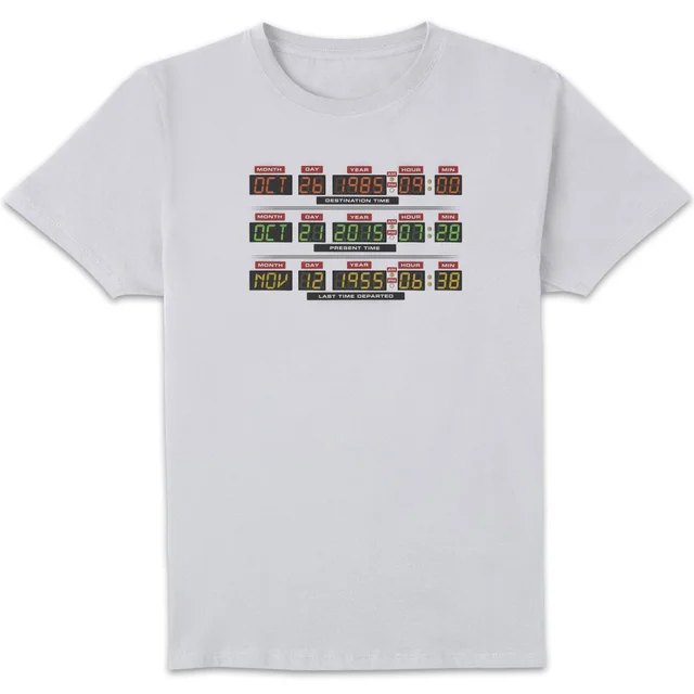 Back To The Future Destination Clock Men's T-Shirt - White