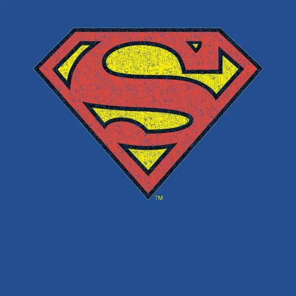 Official Superman Crackle Logo Men's T-Shirt - Blue