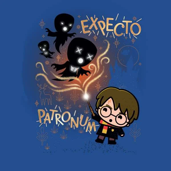 Harry Potter Kids Expecto Patronum Men's T-Shirt - Blue