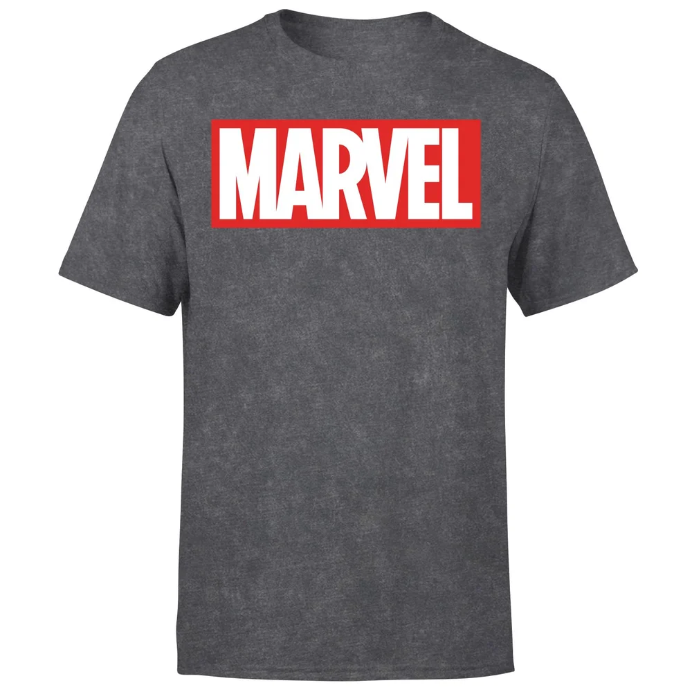 Marvel Logo Men's T-Shirt - Black Acid Wash - S - Black Acid Wash Image 1