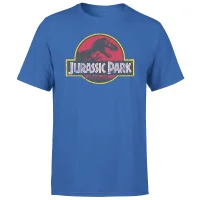 Jurassic Park Logo Vintage Men's T-Shirt - Blue