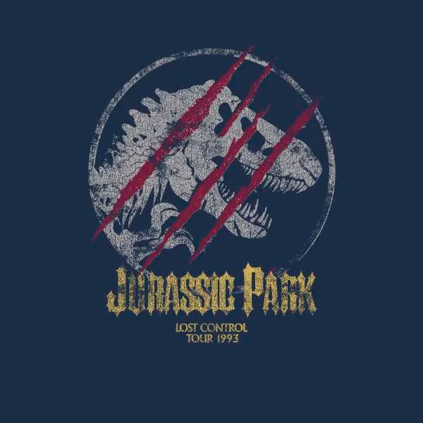 Jurassic Park Lost Control Men's T-Shirt - Navy