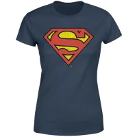 Official Superman Crackle Logo Women's T-Shirt - Navy