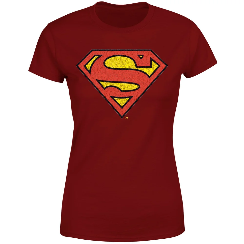 Official Superman Crackle Logo Women's T-Shirt - Burgundy - XS Image 1