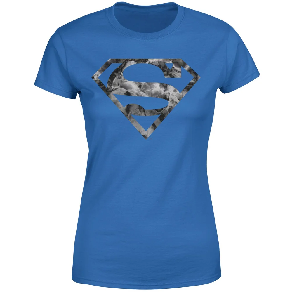 Marble Superman Logo Women's T-Shirt - Blue - XS Image 1