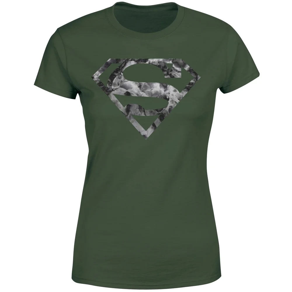 Marble Superman Logo Women's T-Shirt - Green - XS Image 1