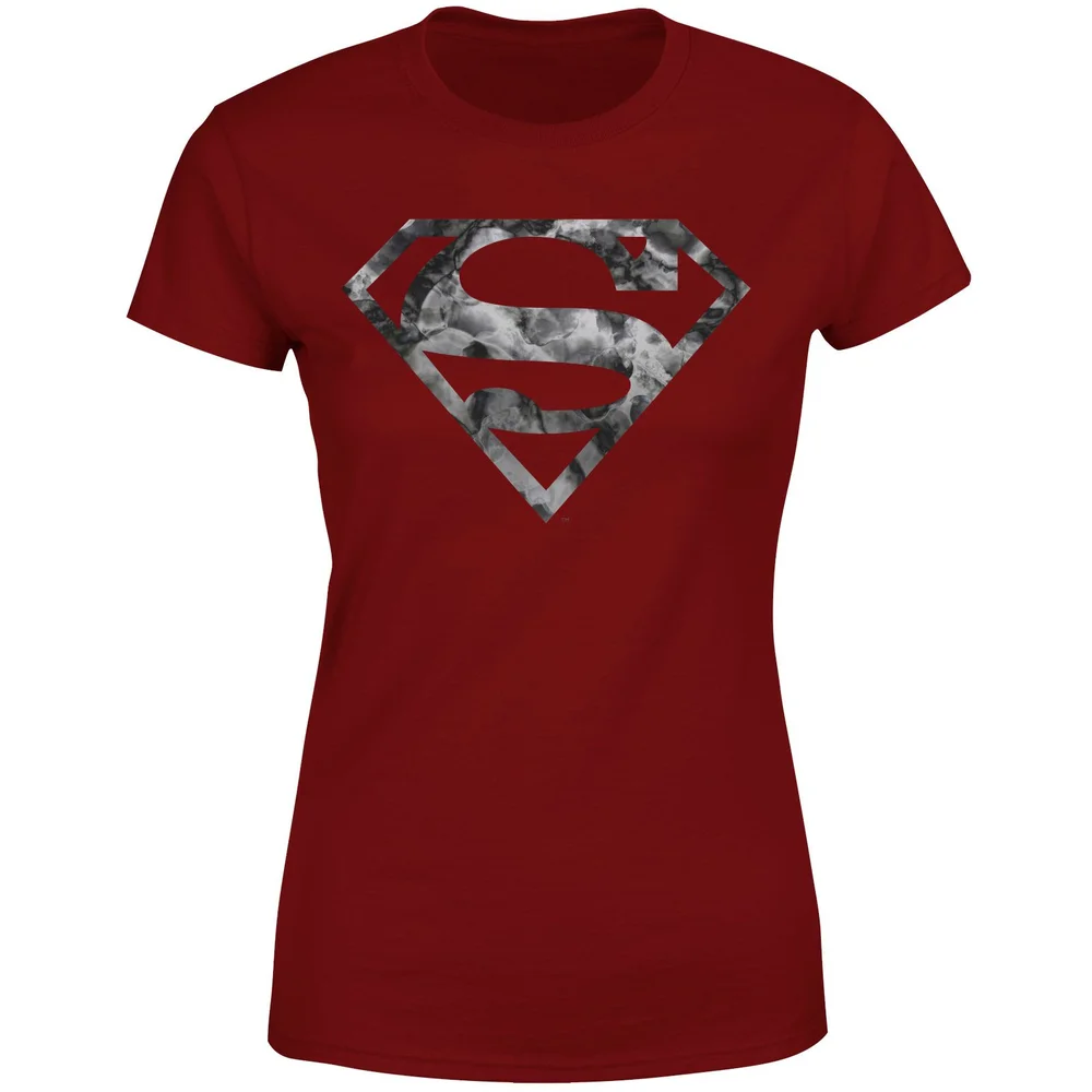 Marble Superman Logo Women's T-Shirt - Burgundy - XS Image 1