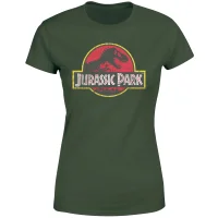 Jurassic Park Logo Vintage Women's T-Shirt - Green