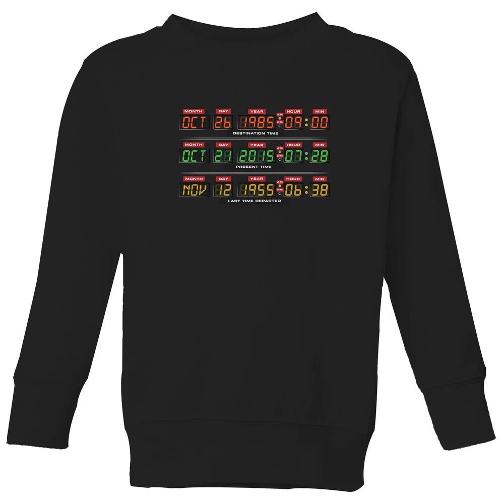 Back To The Future Destination Clock Kids' Sweatshirt - Black - 3-4 ans Image 1
