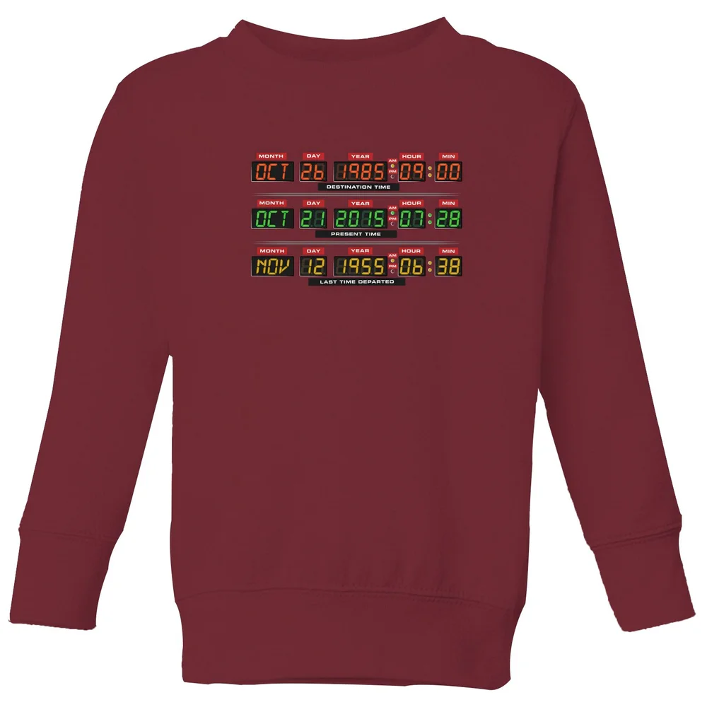 Back To The Future Destination Clock Kids' Sweatshirt - Burgundy - 3-4 ans Image 1