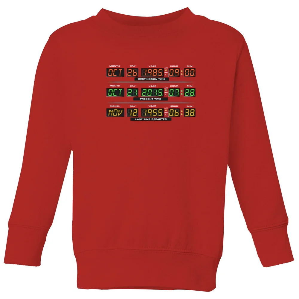 Back To The Future Destination Clock Kids' Sweatshirt - Red - 3-4 ans Image 1