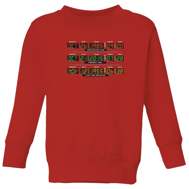 Back To The Future Destination Clock Kids' Sweatshirt - Red