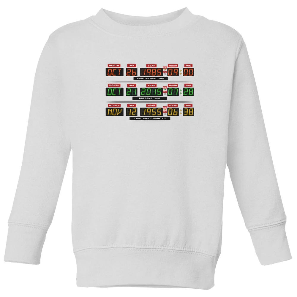 Back To The Future Destination Clock Kids' Sweatshirt - White - 3-4 ans Image 1