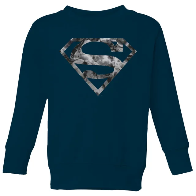 Marble Superman Logo Kids' Sweatshirt - Navy