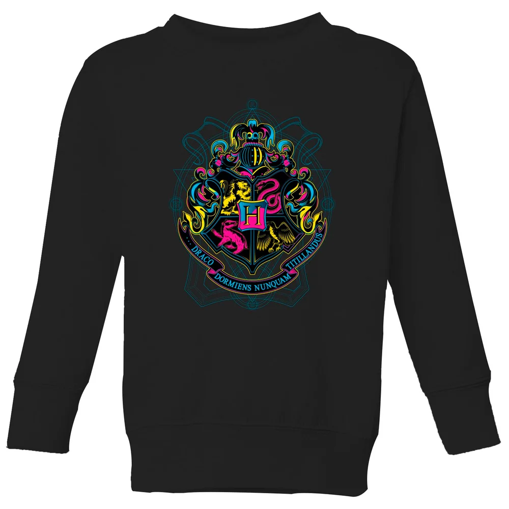 Harry Potter Hogwarts Neon Crest Kids' Sweatshirt - Black - 3-4 ans Image 1