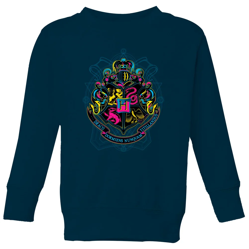 Harry Potter Hogwarts Neon Crest Kids' Sweatshirt - Navy - 3-4 ans Image 1