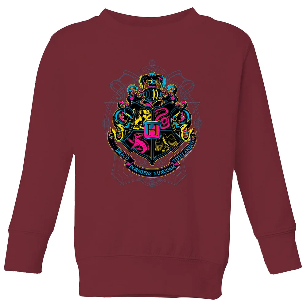 Harry Potter Hogwarts Neon Crest Kids' Sweatshirt - Burgundy - 3-4 ans Image 1