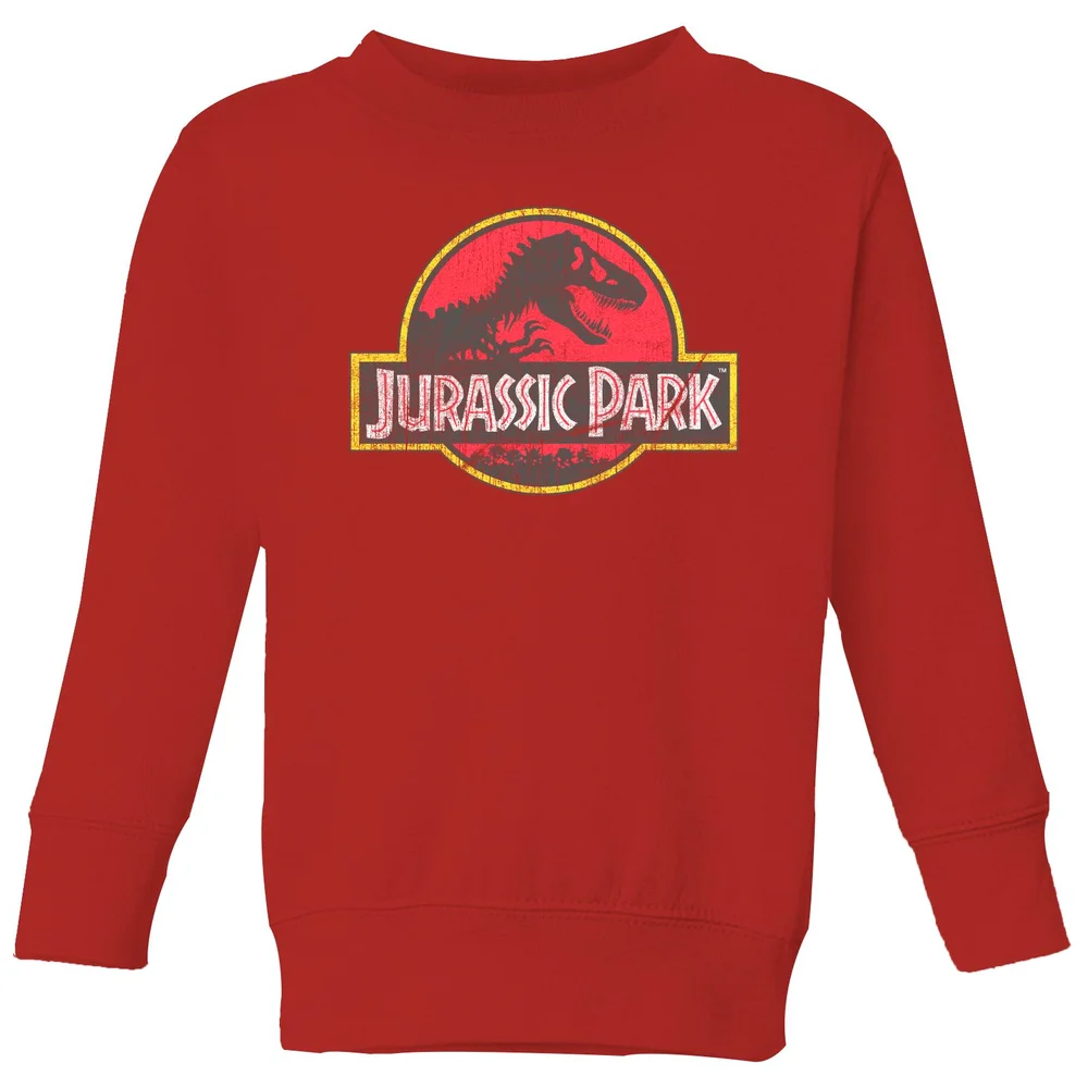 Jurassic Park Logo Vintage Kids' Sweatshirt - Red - 3-4 ans Image 1