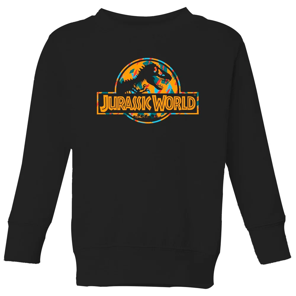Jurassic Park Logo Tropical Kids' Sweatshirt - Black - 3-4 ans Image 1