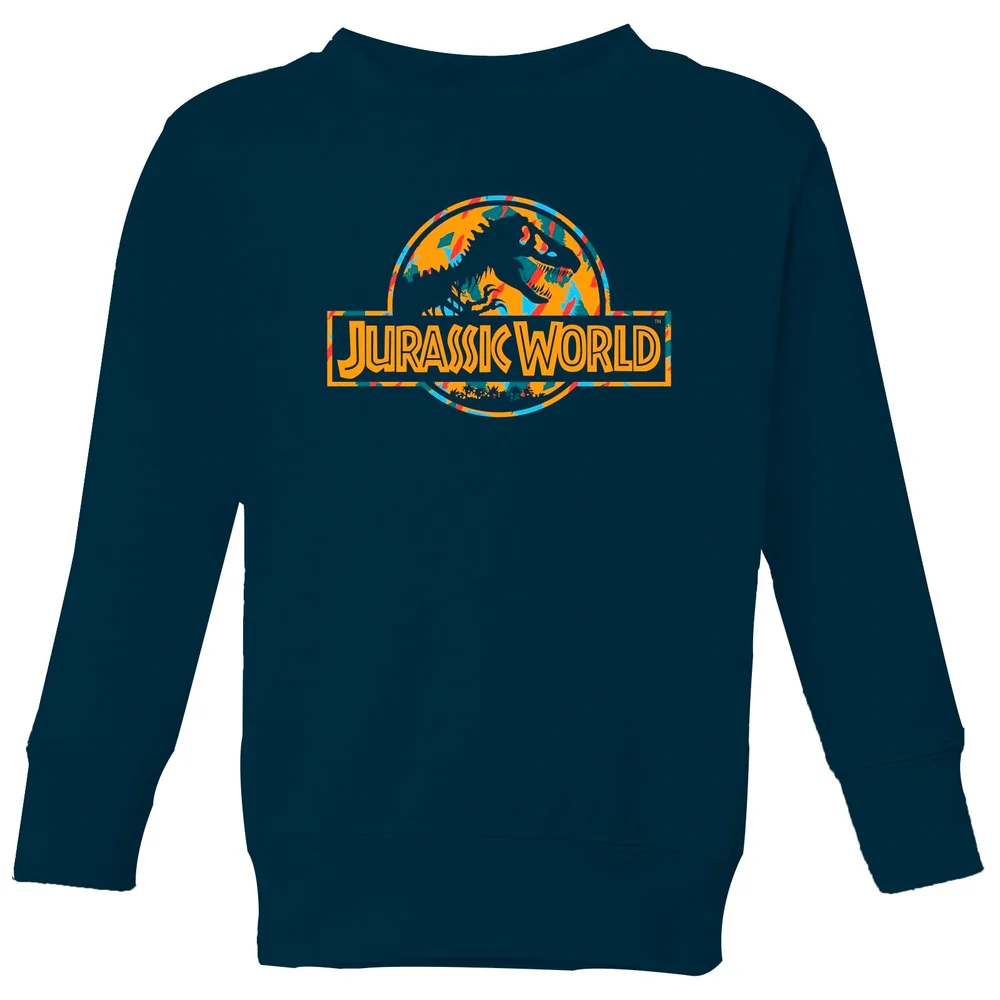 Jurassic Park Logo Tropical Kids' Sweatshirt - Navy - 3-4 ans Image 1