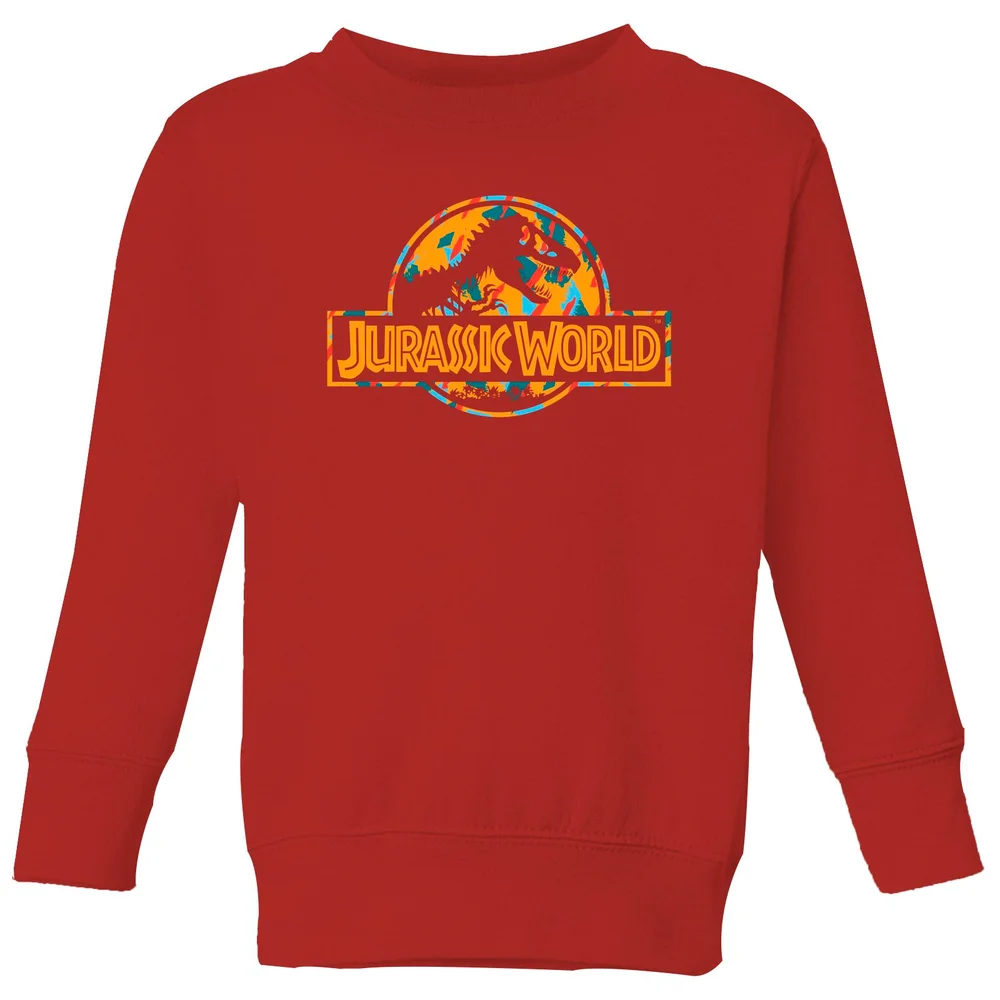 Jurassic Park Logo Tropical Kids' Sweatshirt - Red - 3-4 ans Image 1