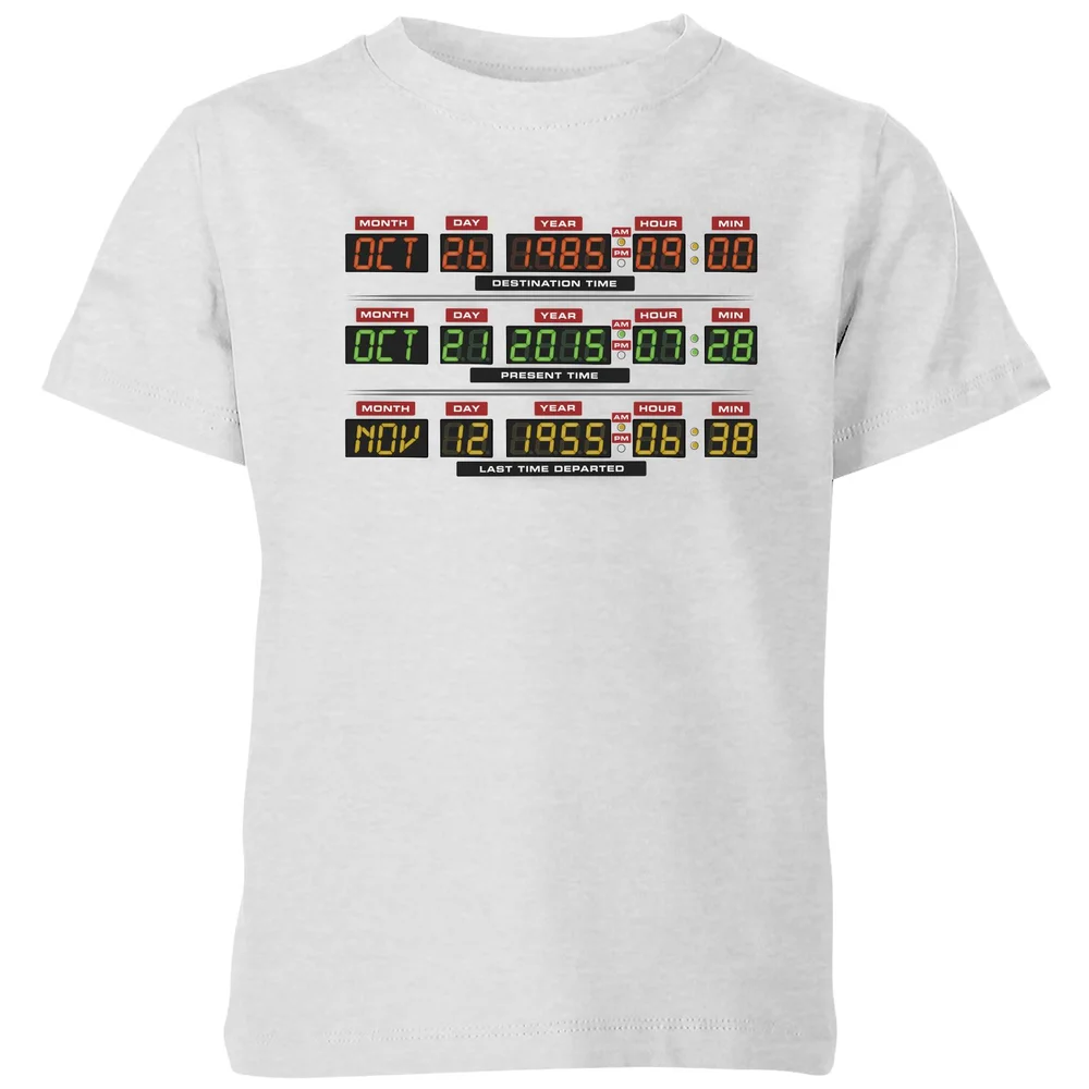 Back To The Future Destination Clock Kids' T-Shirt - Grey - 3-4 ans Image 1
