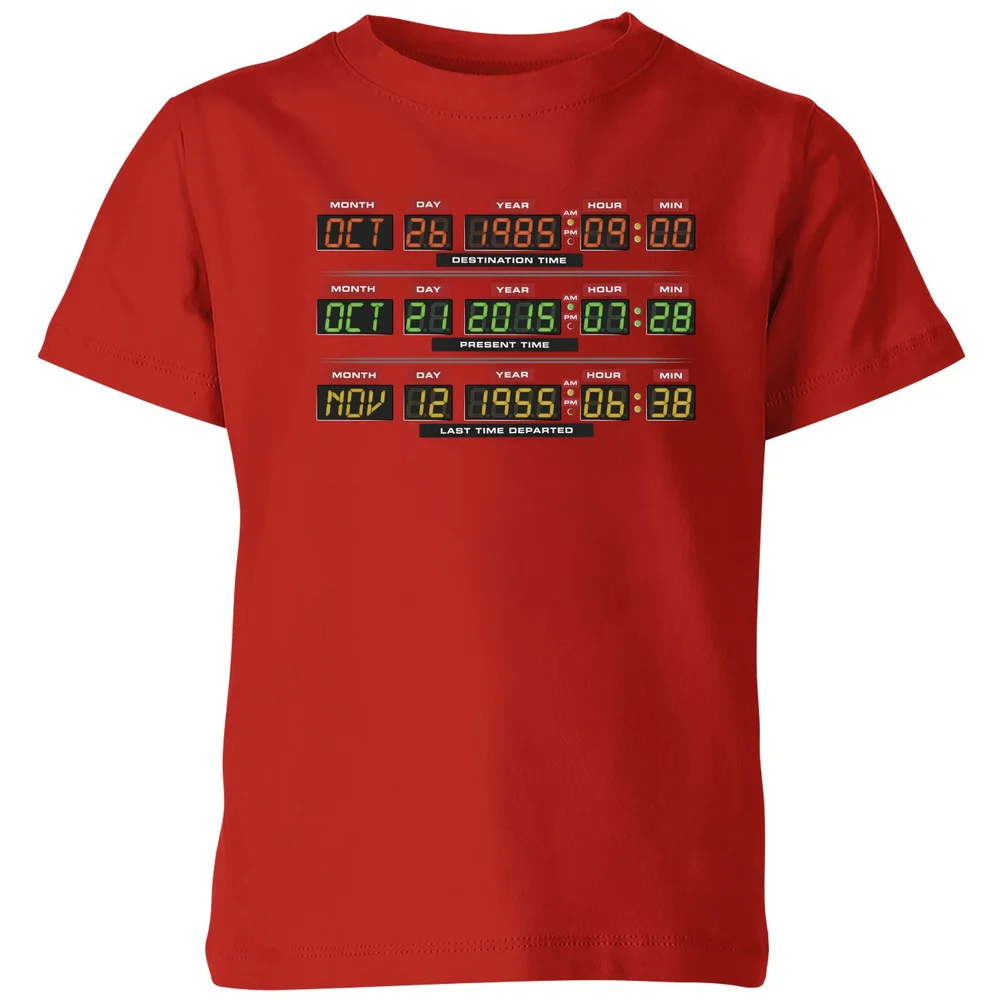 Back To The Future Destination Clock Kids' T-Shirt - Red - 3-4 ans Image 1