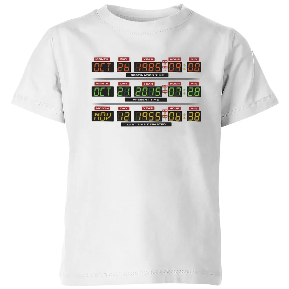 Back To The Future Destination Clock Kids' T-Shirt - White - 3-4 ans Image 1