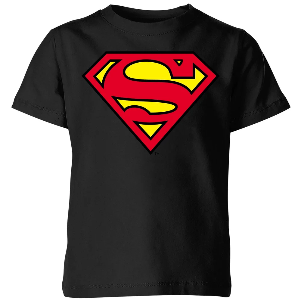 Official Superman Shield Kids' T-Shirt - Black - 3-4 ans Image 1