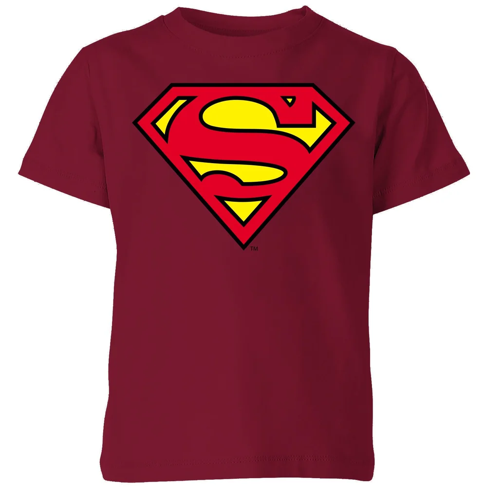 Official Superman Shield Kids' T-Shirt - Burgundy - 3-4 ans Image 1