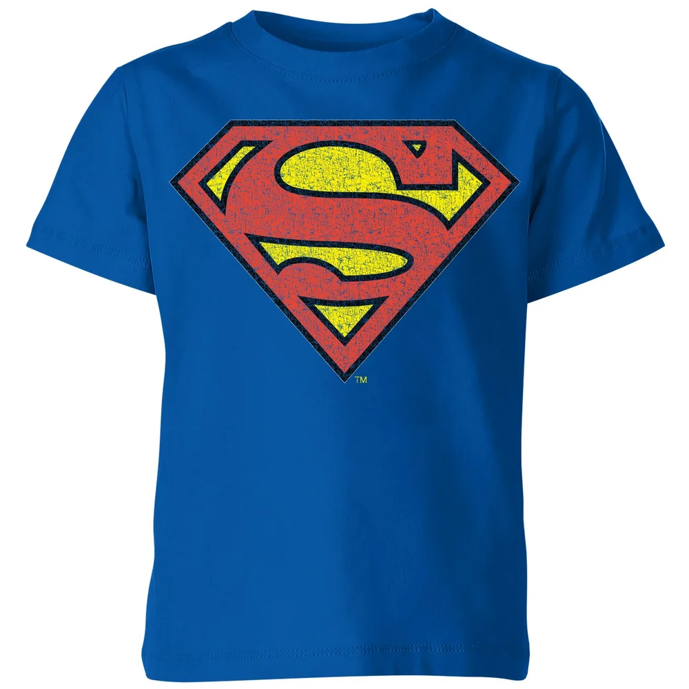 Official Superman Crackle Logo Kids' T-Shirt - Blue - 3-4 ans Image 1