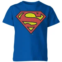 Official Superman Crackle Logo Kids' T-Shirt - Blue - undefined undefined