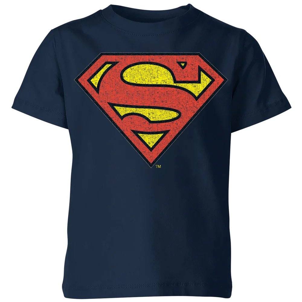Official Superman Crackle Logo Kids' T-Shirt - Navy - 3-4 ans Image 1