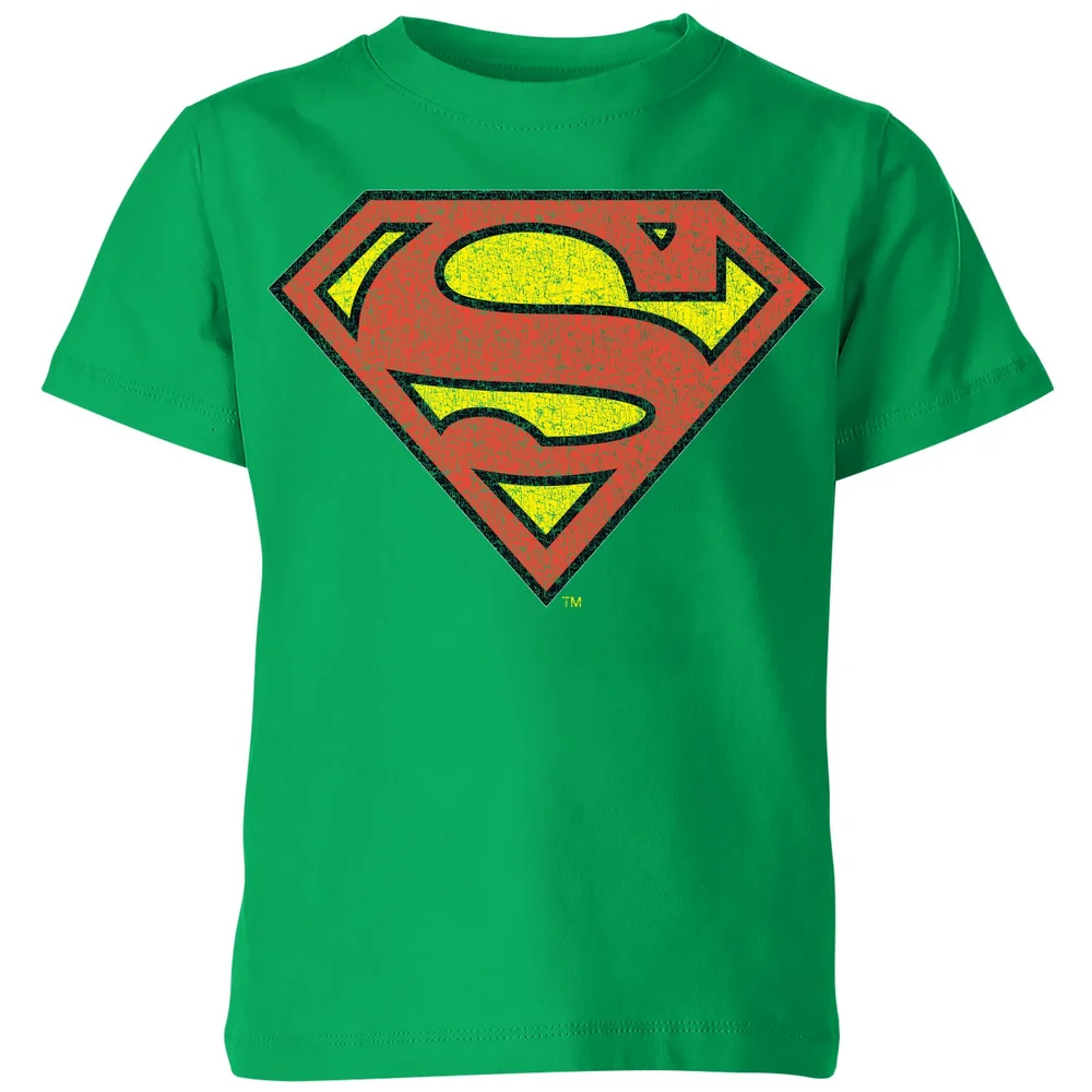 Official Superman Crackle Logo Kids' T-Shirt - Green - 3-4 ans Image 1