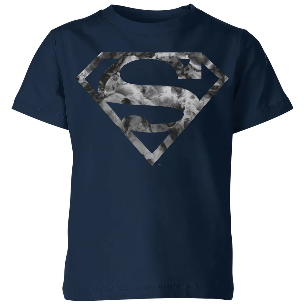 Marble Superman Logo Kids' T-Shirt - Navy - 3-4 ans Image 1