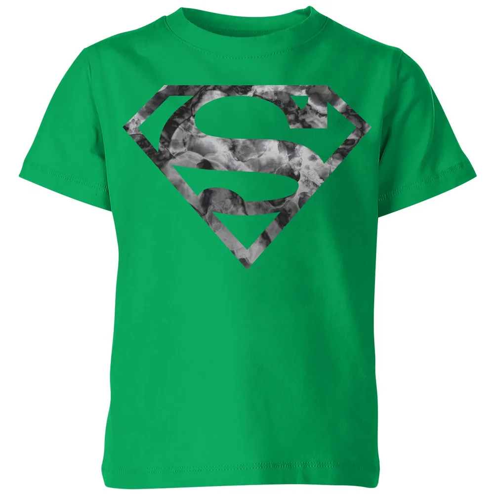 Marble Superman Logo Kids' T-Shirt - Green - 3-4 ans Image 1