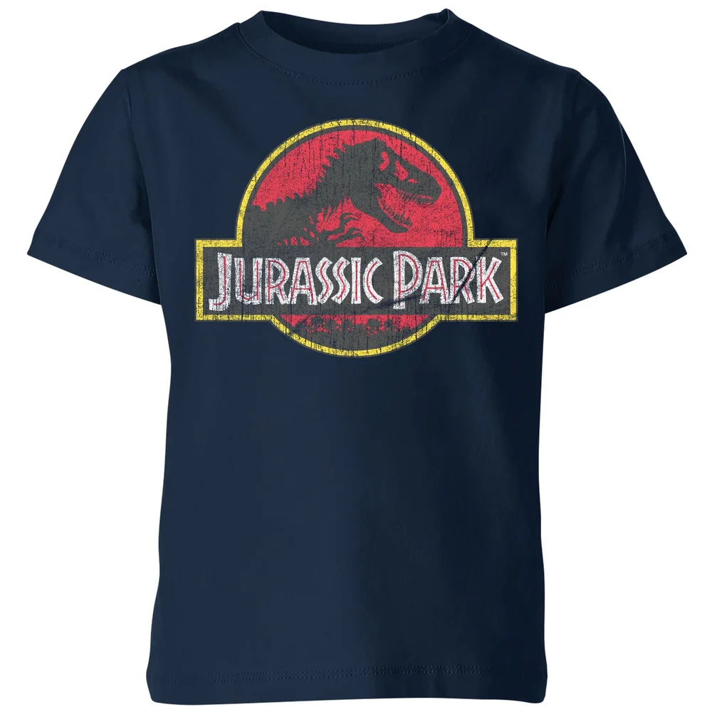 Jurassic Park Logo Vintage Kids' T-Shirt - Navy - 3-4 ans Image 1