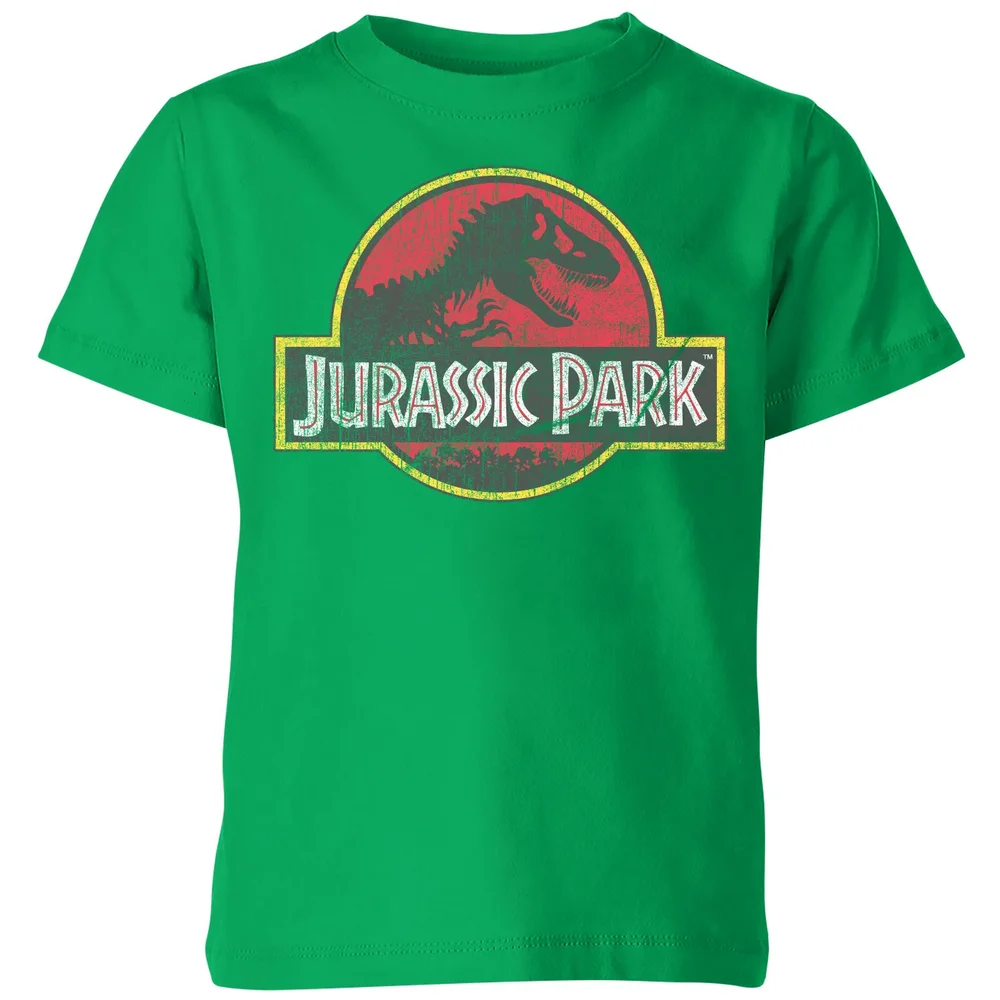 Jurassic Park Logo Vintage Kids' T-Shirt - Green - 3-4 ans Image 1