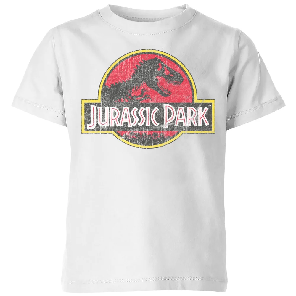 Jurassic Park Logo Vintage Kids' T-Shirt - White - 3-4 ans Image 1