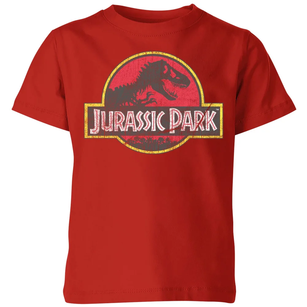 Jurassic Park Logo Vintage Kids' T-Shirt - Red - 3-4 ans Image 1
