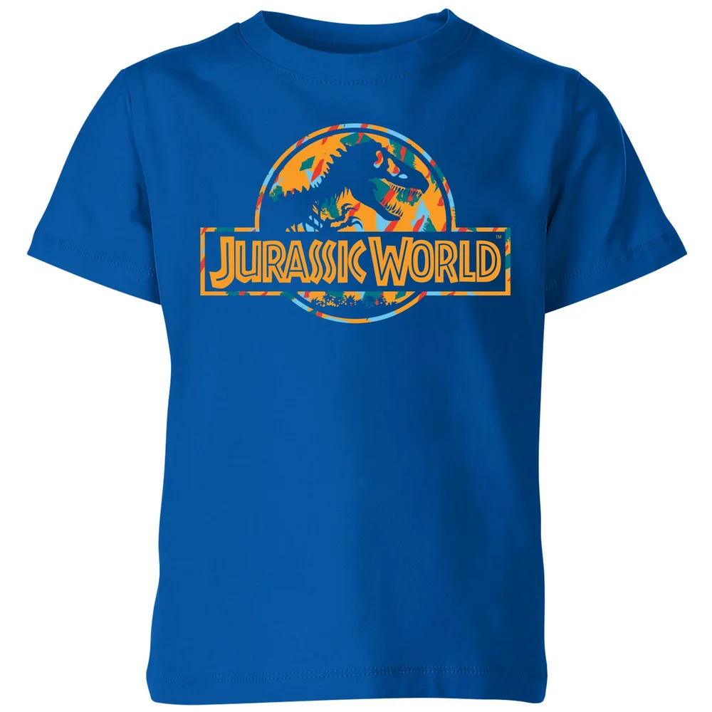 Jurassic Park Logo Tropical Kids' T-Shirt - Blue - 3-4 ans Image 1