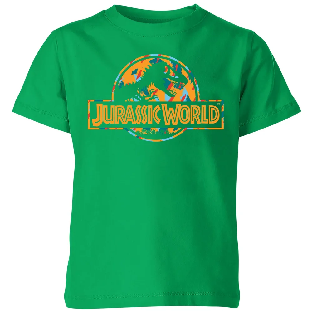 Jurassic Park Logo Tropical Kids' T-Shirt - Green - 3-4 ans Image 1