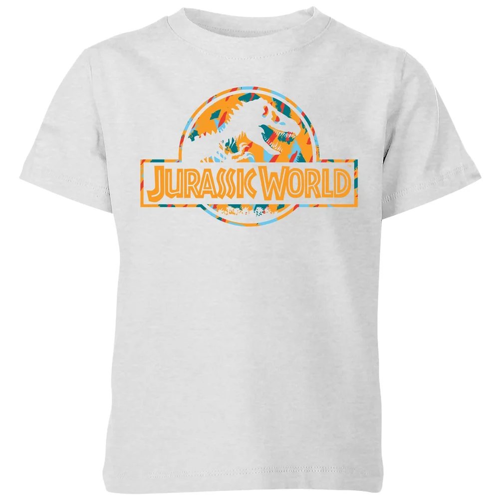 Jurassic Park Logo Tropical Kids' T-Shirt - Grey - 3-4 ans Image 1