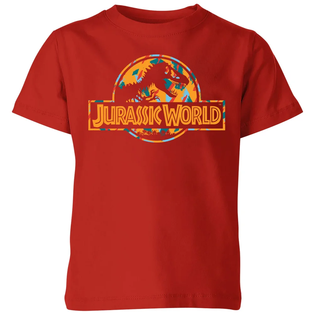 Jurassic Park Logo Tropical Kids' T-Shirt - Red - 3-4 ans Image 1